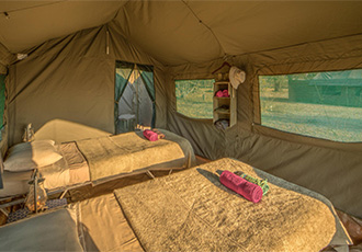 Botswana mobile safari tent interior Botswana mobile safari