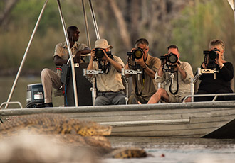 Chobe photo safari customised boat Photo Safari on Chobe River